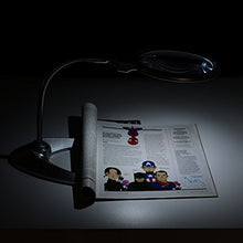 Load image into Gallery viewer, XYK Large 2X 5X LED Lighted Magnifier with Stand - Folding Design with 2 LED Lamp and Jumbo 5.5 Inch Lens - Best Hands Free Magnifying Glass with Light for Reading
