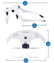 Load image into Gallery viewer, YOCTOSUN Head Mount Magnifier with 2 Led Professional Jeweler&#39;s Loupe Light Bracket and Headband are Interchangeable
