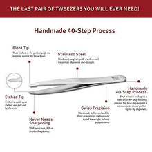 Load image into Gallery viewer, Regine Switzerland Slant Tweezer - Handmade in Switzerland - Professional Eyebrow, Facial &amp; Hair Remover - Etched Interior Tip to Grab Hair From the Root - Perfectly Aligned Tips - Stainless Steel

