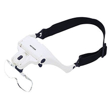 Load image into Gallery viewer, YOCTOSUN Head Mount Magnifier with 2 Led Professional Jeweler&#39;s Loupe Light Bracket and Headband are Interchangeable
