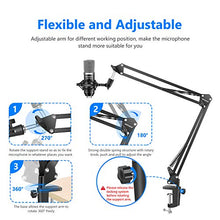 Load image into Gallery viewer, Neewer NW-700 Professional Studio Broadcasting Recording Condenser Microphone &amp; NW-35 Adjustable Recording Microphone Suspension Scissor Arm Stand with Shock Mount and Mounting Clamp Kit
