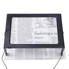 Load image into Gallery viewer, Hands-Free Magnifying Glass Large Full-Page Rectangular 3X Magnifier LED Lighted Illuminated Foldable Desktop Portable for Elder
