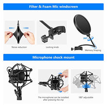 Load image into Gallery viewer, Neewer NW-700 Professional Studio Broadcasting Recording Condenser Microphone &amp; NW-35 Adjustable Recording Microphone Suspension Scissor Arm Stand with Shock Mount and Mounting Clamp Kit
