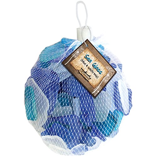 Gathered, by BCI Crafts GGLSBWC-10 Decorative Sea Glass, Blue & White Mix